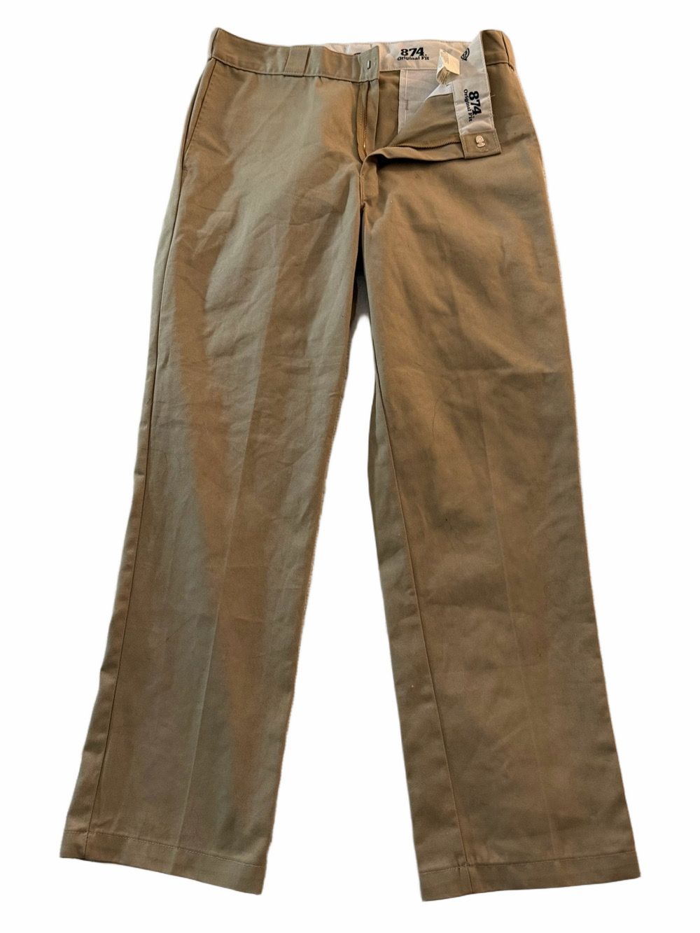 Dickies Men 36x32” Khaki Trades Work Pants Classic 874 Original Fit Straight Leg
